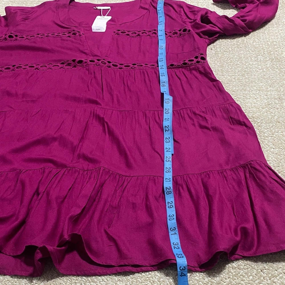 Lascana Chic Fuchsia Swim Cover-Up Size 8/10 100% viscose 100% Cotton - Picture 11 of 15